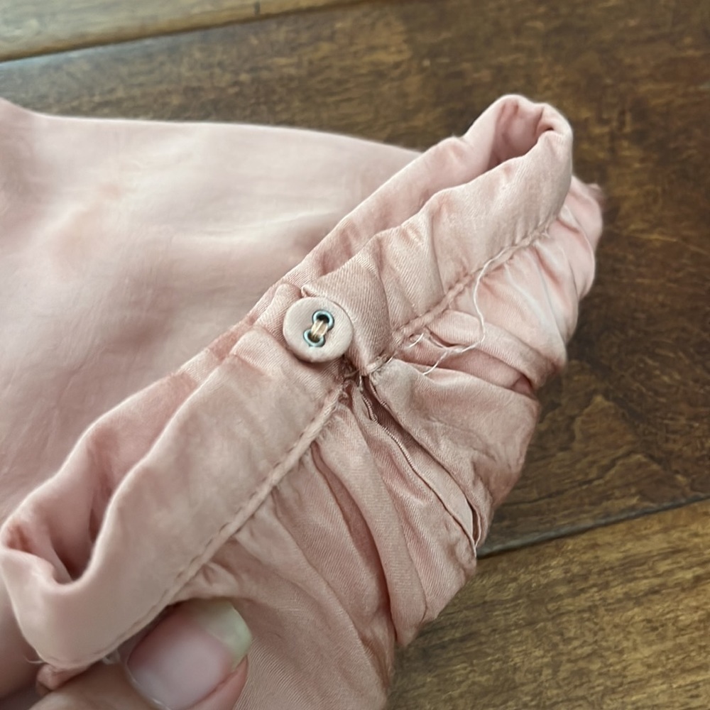 Lulus Sweet and Chic Dusty Pink Satin Button-Up Short Sleeve Top - Picture 8 of 11